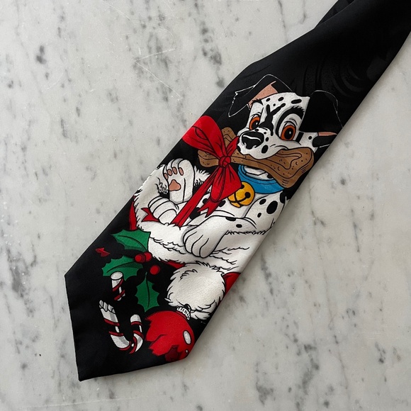 Vintage Disney 101 Dalmations Christmas Tie - Picture 1 of 4